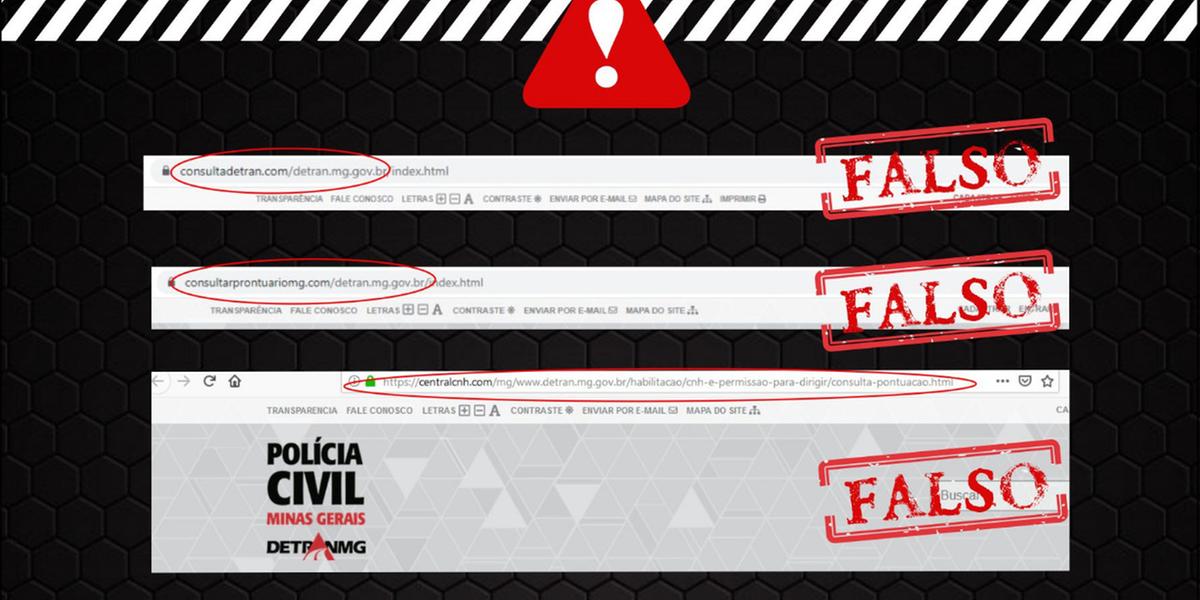 Criminosos clonam site oficial do Detran de Minas para aplicar golpes